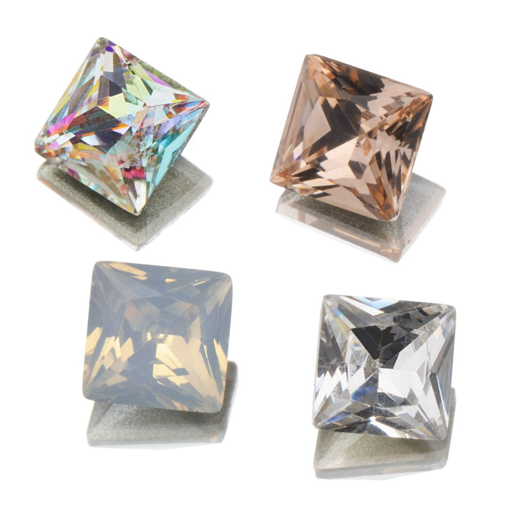 Clear as Mud Crystal Rhinestones Square Assorted Sizes Colours