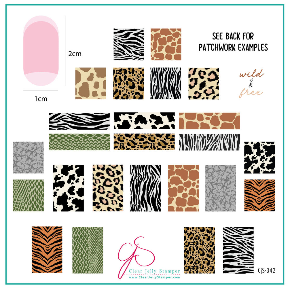 CJS-342 - Animal Print Patchwork | Clear Jelly Stamping Plate