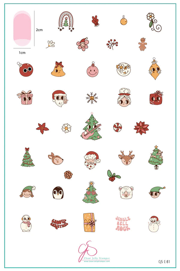 CjSC-081 - Groovy Christmas  |  Clear Jelly Stamping Plate