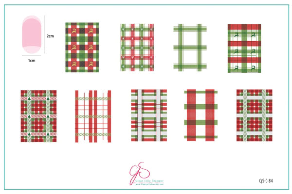 CjSC-084 - Festive Plaid Two   |  Clear Jelly Stamping Plate