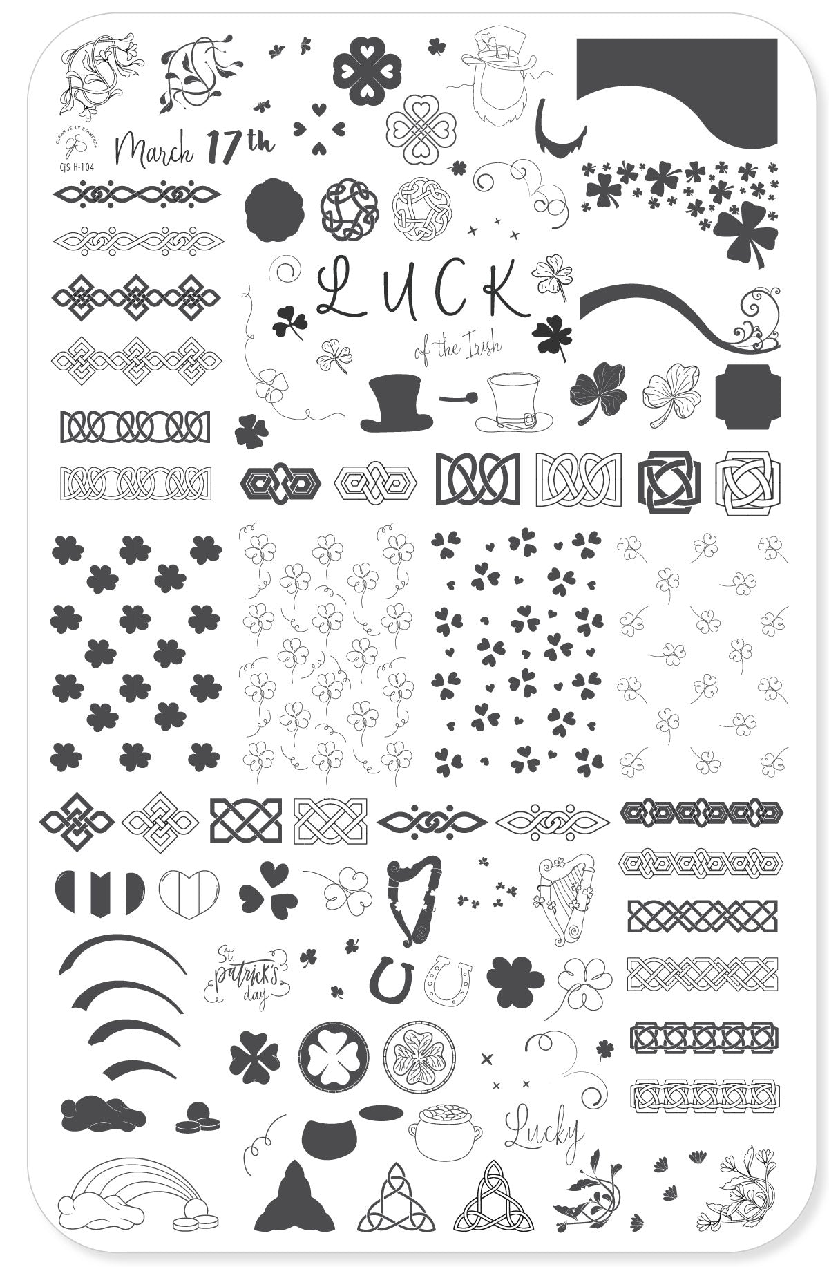
                  
                    CjSH-104 Luck |  Steel Nail Art Stamping Plate
                  
                