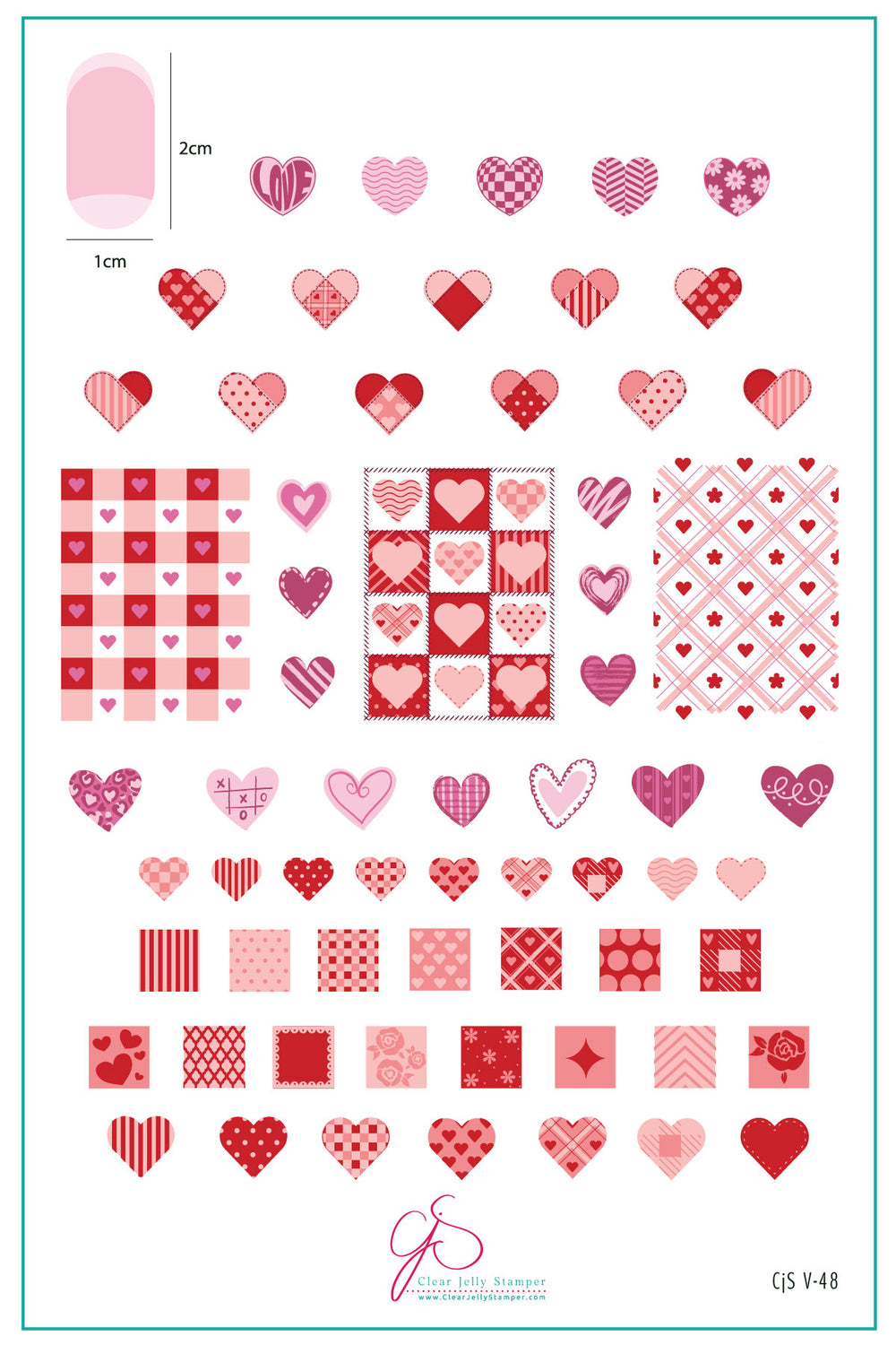 CJSV-48 Patchwork Valentine    | Clear Jelly Stamping Plate