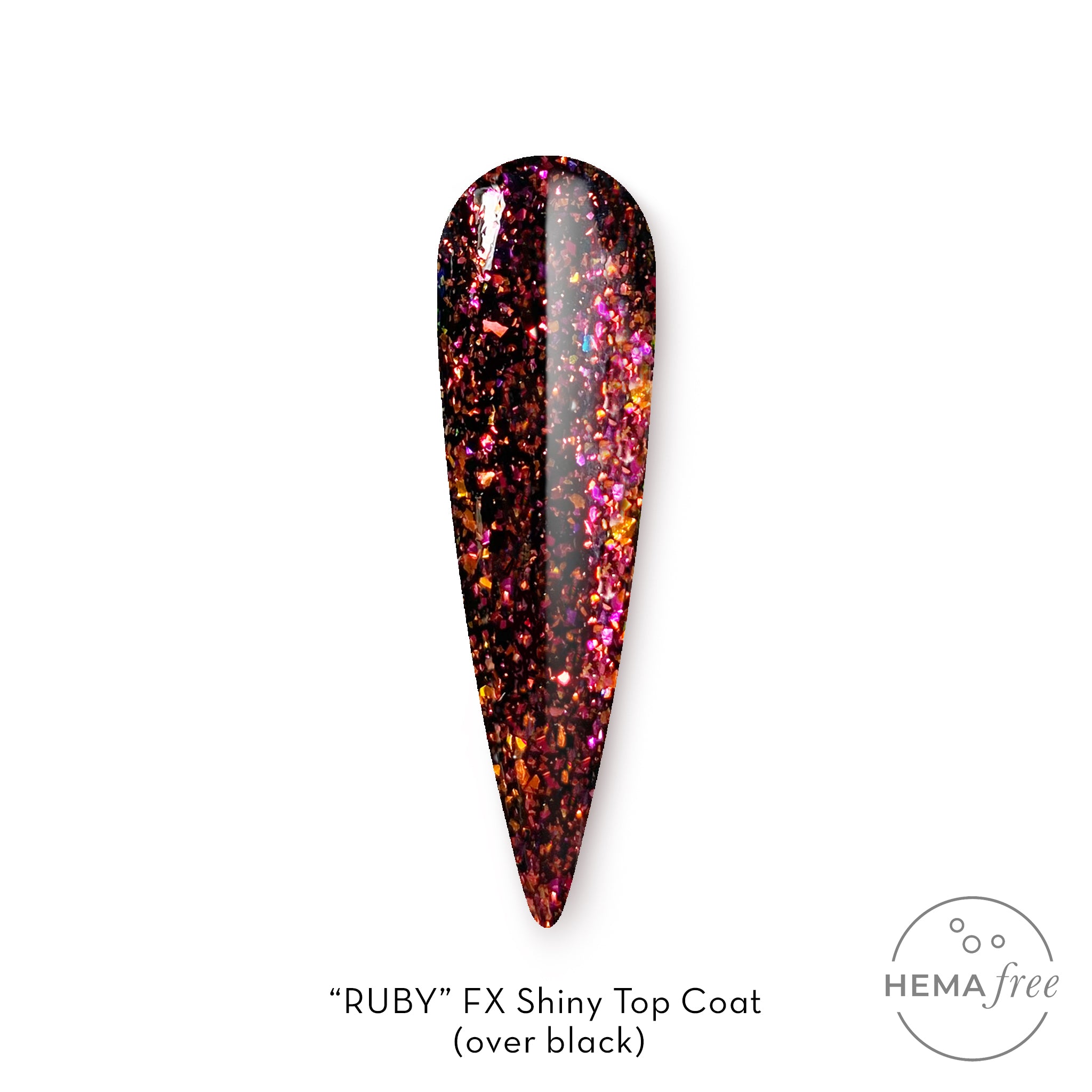 Ruby | Hema Free Shiny Flake Top Coat | FX by Fuzion 15ml – Nail Techniques