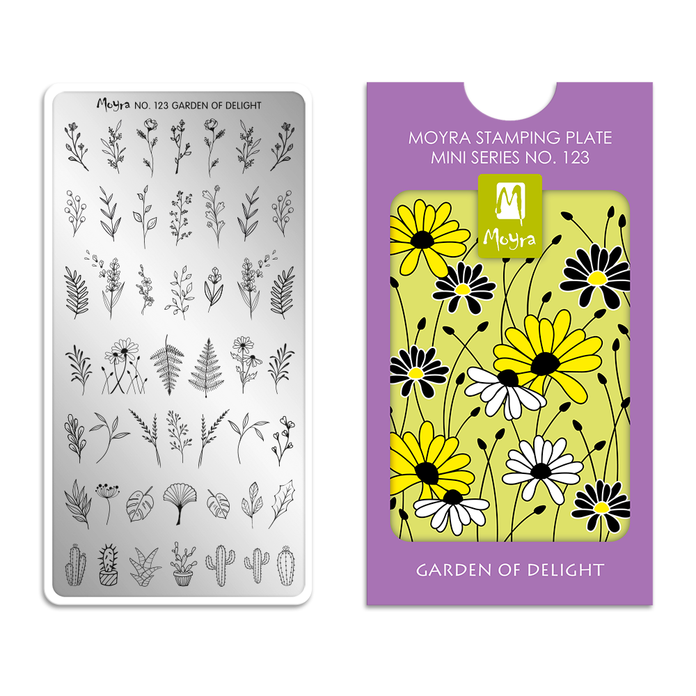 Moyra Mini Stamping Plate 123 - Garden of Delight