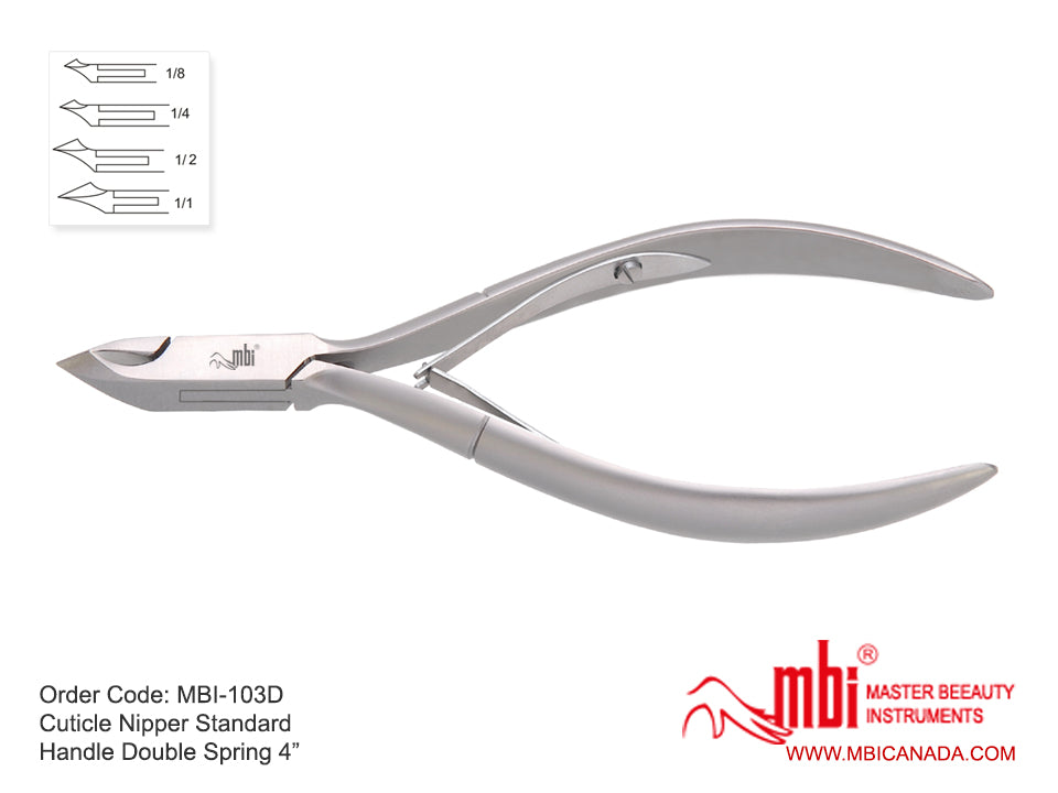 MBI-103D 1/8 Jaw Cuticle Nipper | Double Spring
