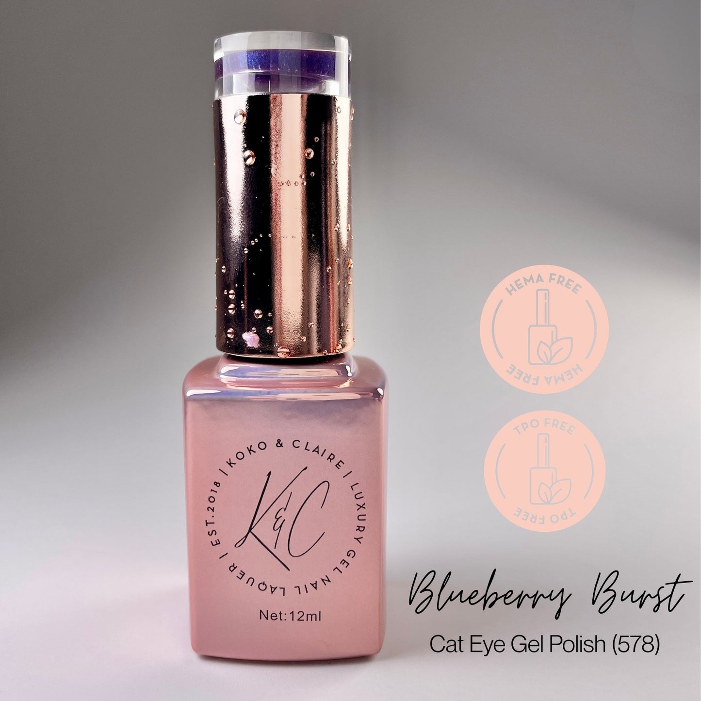 
                  
                    578 - Blueberry Burst  (Cat-eye) - Hema Free | Koko & Claire Gel Polish
                  
                