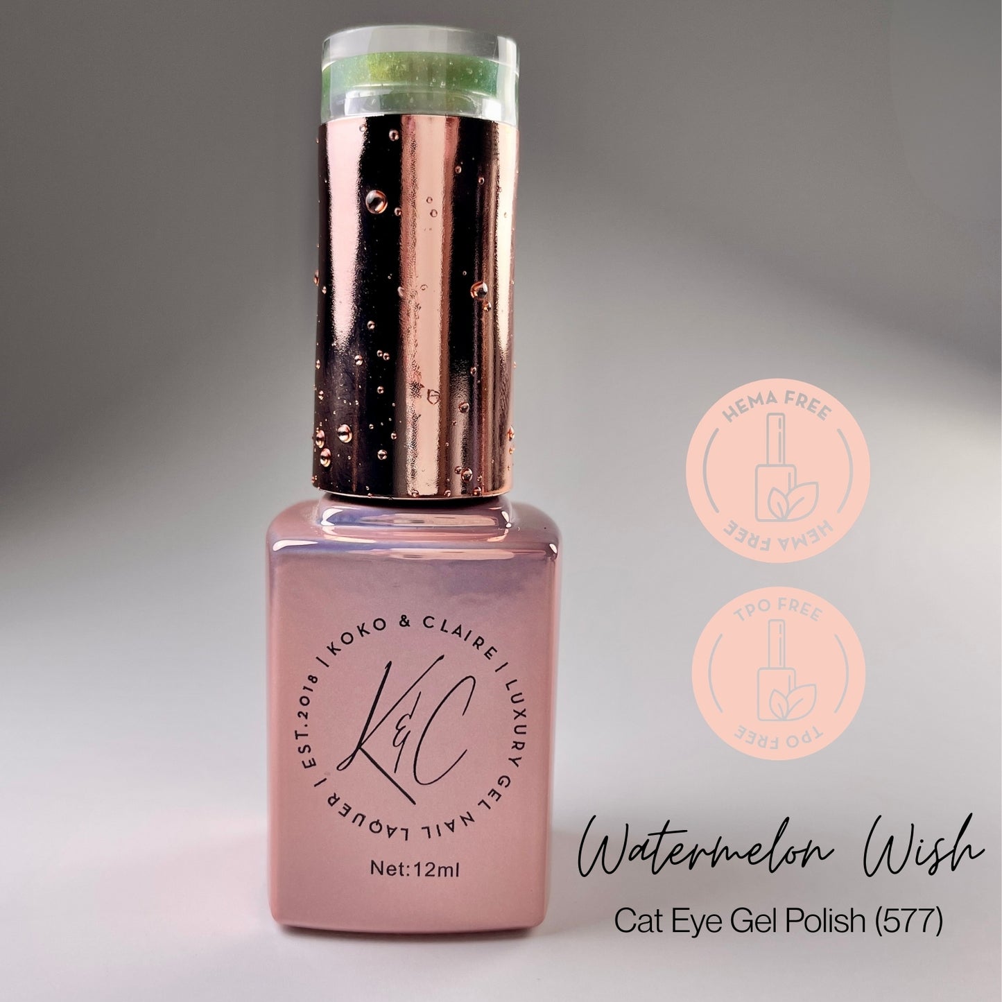 
                  
                    577 - Watermelon Wish  (Cat-eye) - Hema Free | Koko & Claire Gel Polish
                  
                