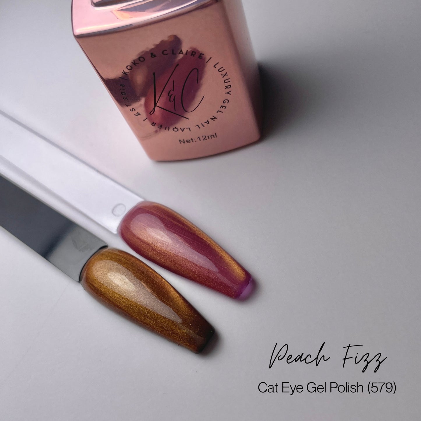 
                  
                    579 - Peach Fizz  (Cat-eye) - Hema Free | Koko & Claire Gel Polish
                  
                