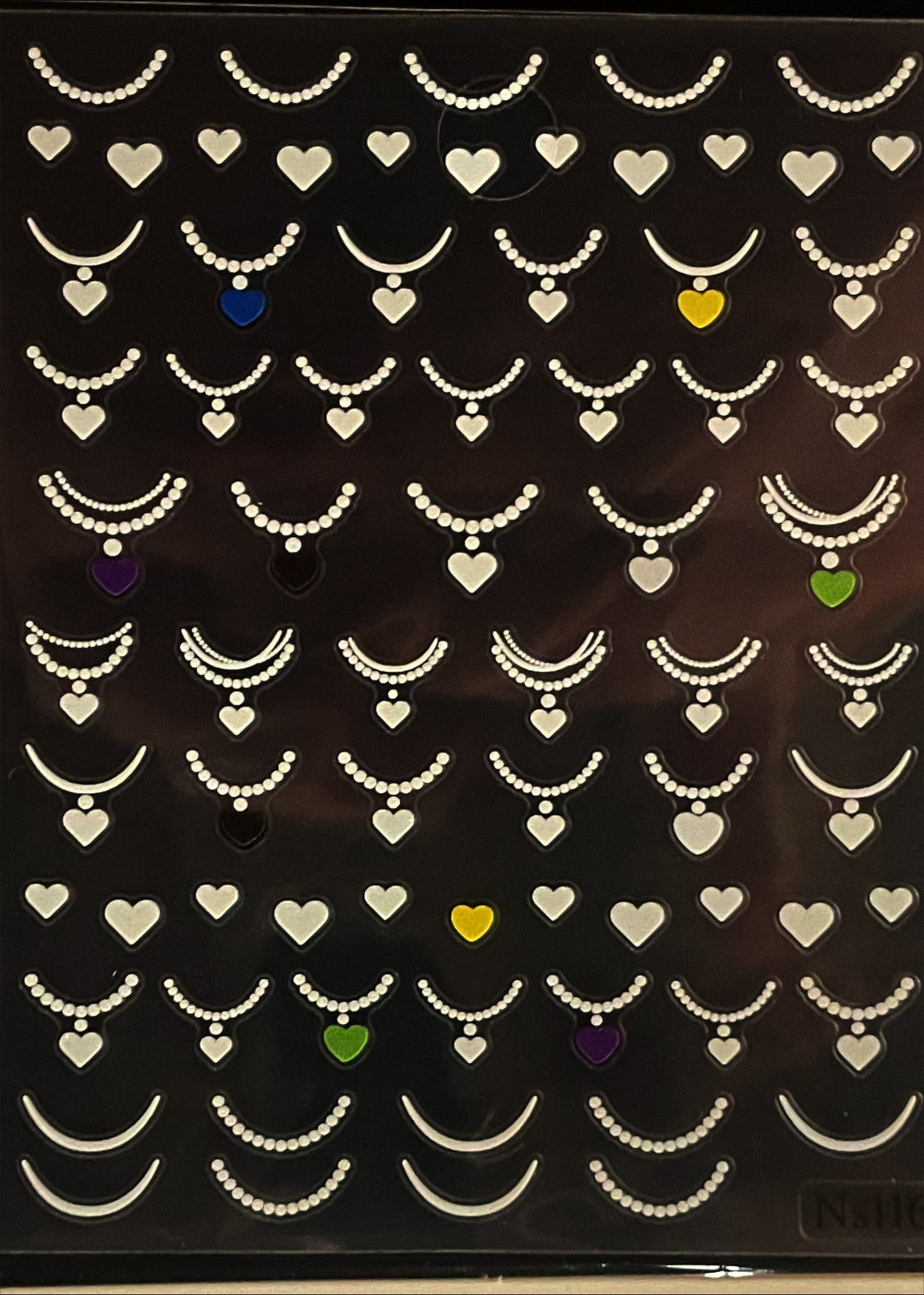 Pearls and Hearts Necklace  Self Adhesive Decals | Lula Beauty