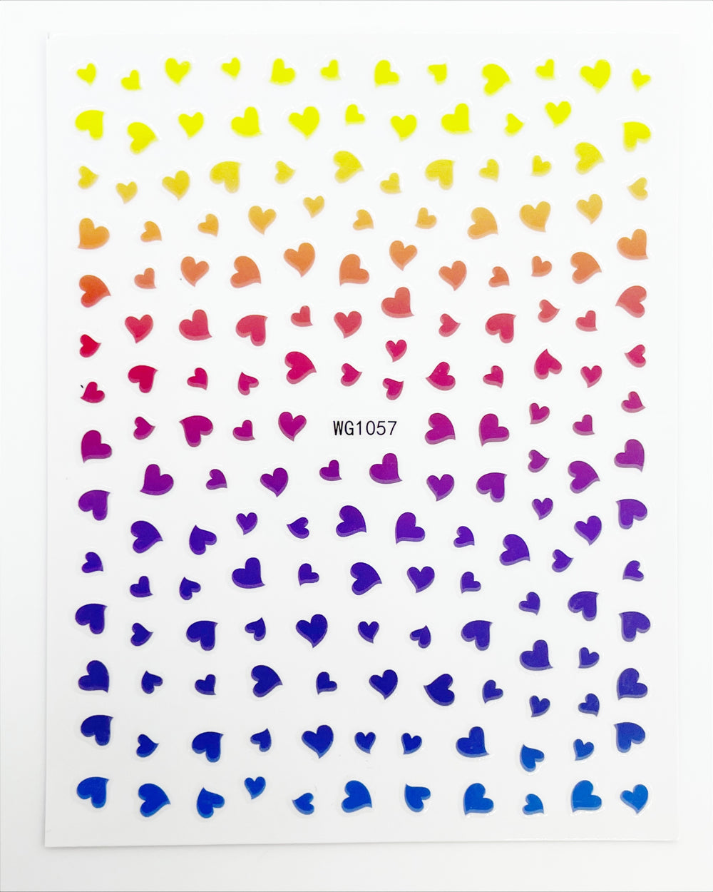 Rainbow Gradient Hearts Self Adhesive Decals | Lula Beauty