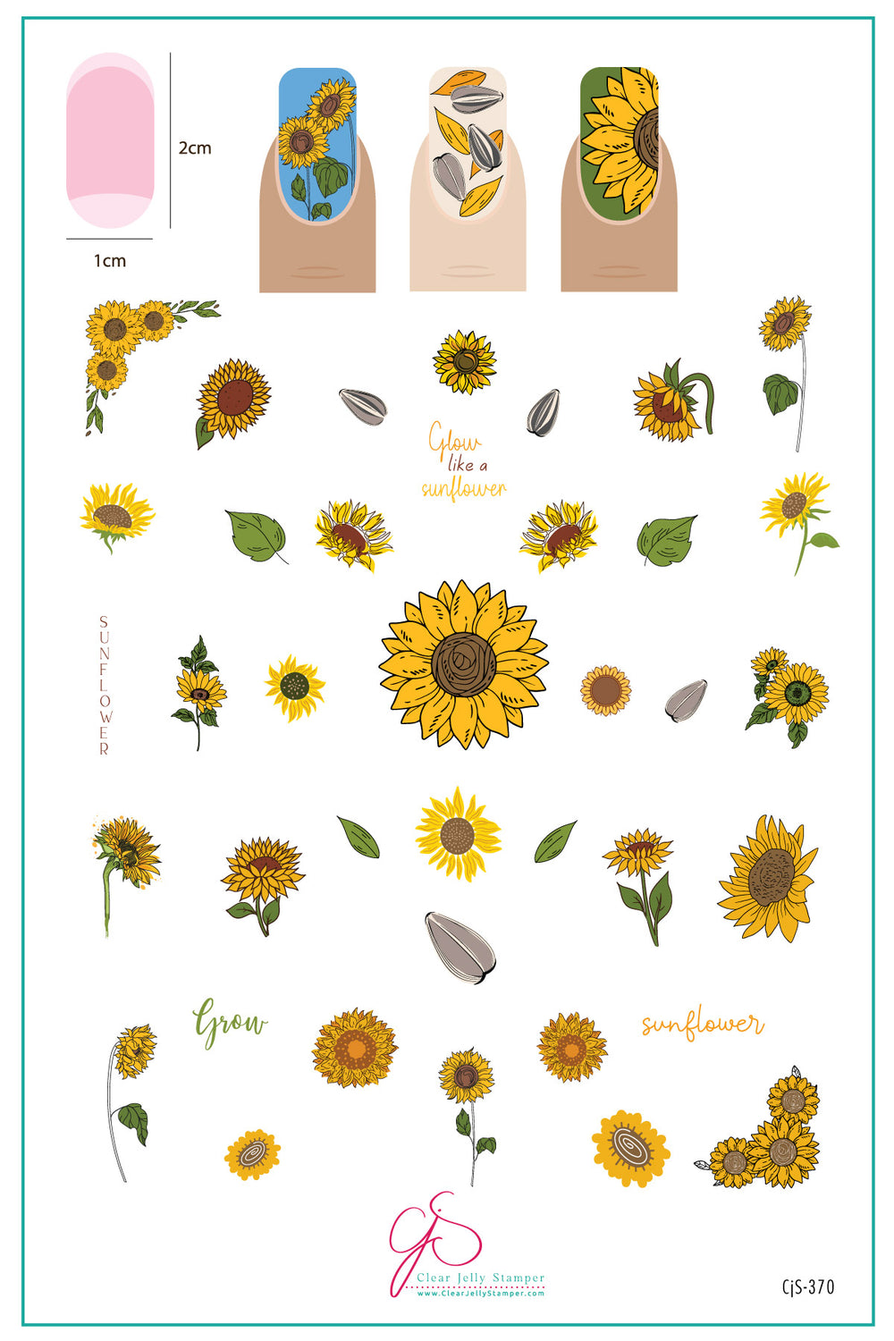 CjS-370 - Glow like a Sunflower  | Clear Jelly Stamping Plate