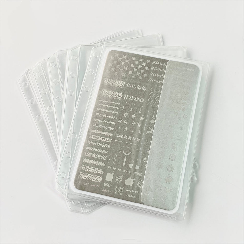 
                  
                    Stamping Plate Storage Binders in Snakeskin and Plaid - Large (14x9) - | Clear Jelly Stamper
                  
                