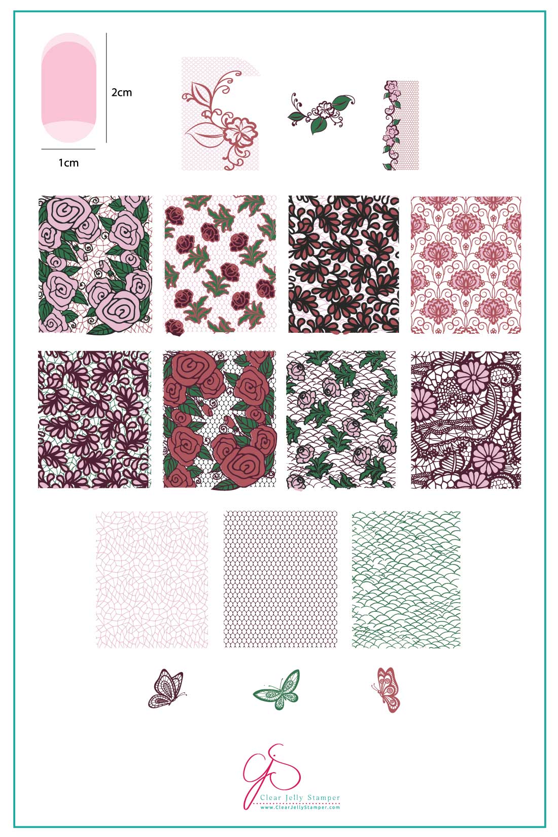CJS-177 Just Add Lace  |  Clear Jelly Stamping Plate