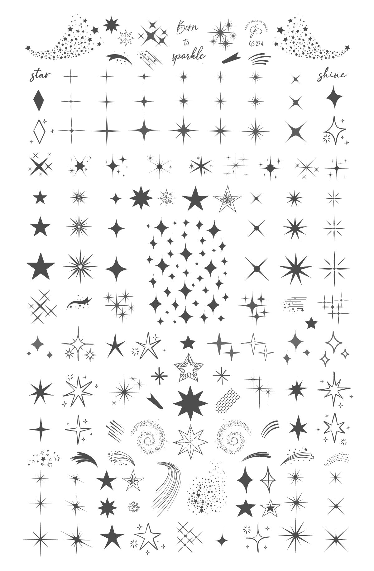 
                  
                    CjS-274 - Born to Sparkle  |  Clear Jelly Stamping Plate
                  
                