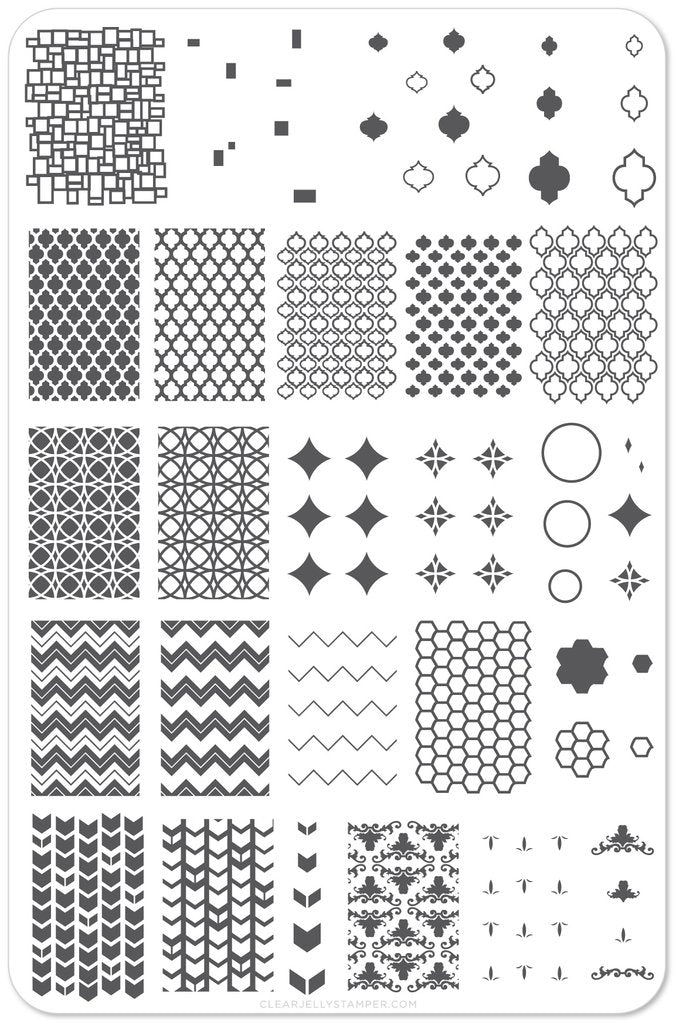 CJS-028 Geo-Licious | Clear Jelly Stamping Plate
