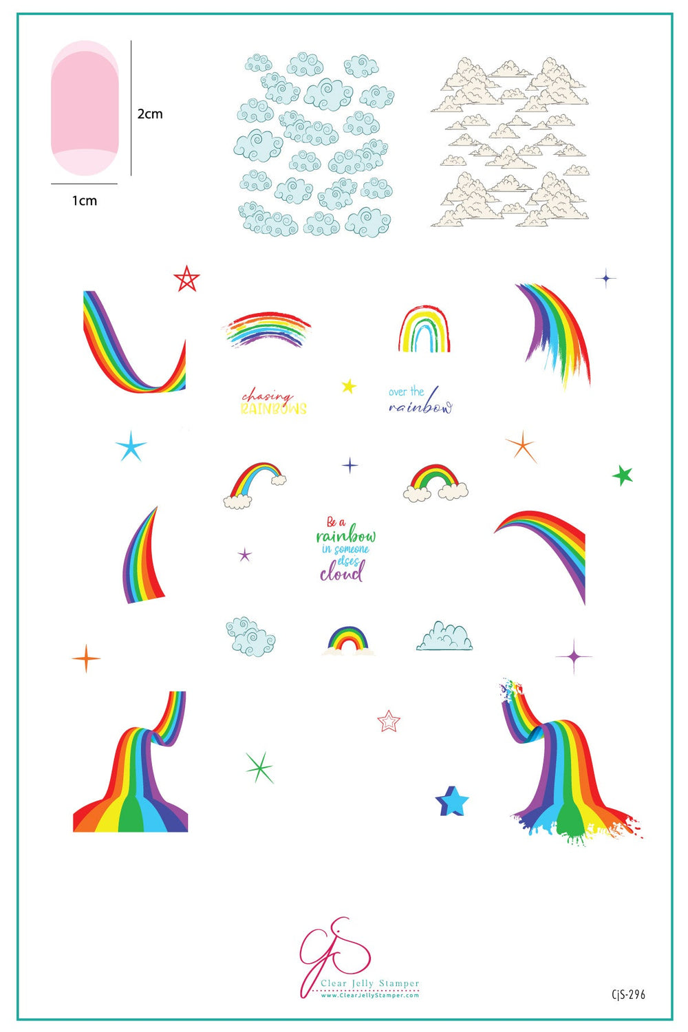 CJS-296 - Chasing Rainbows | Clear Jelly Stamping Plate