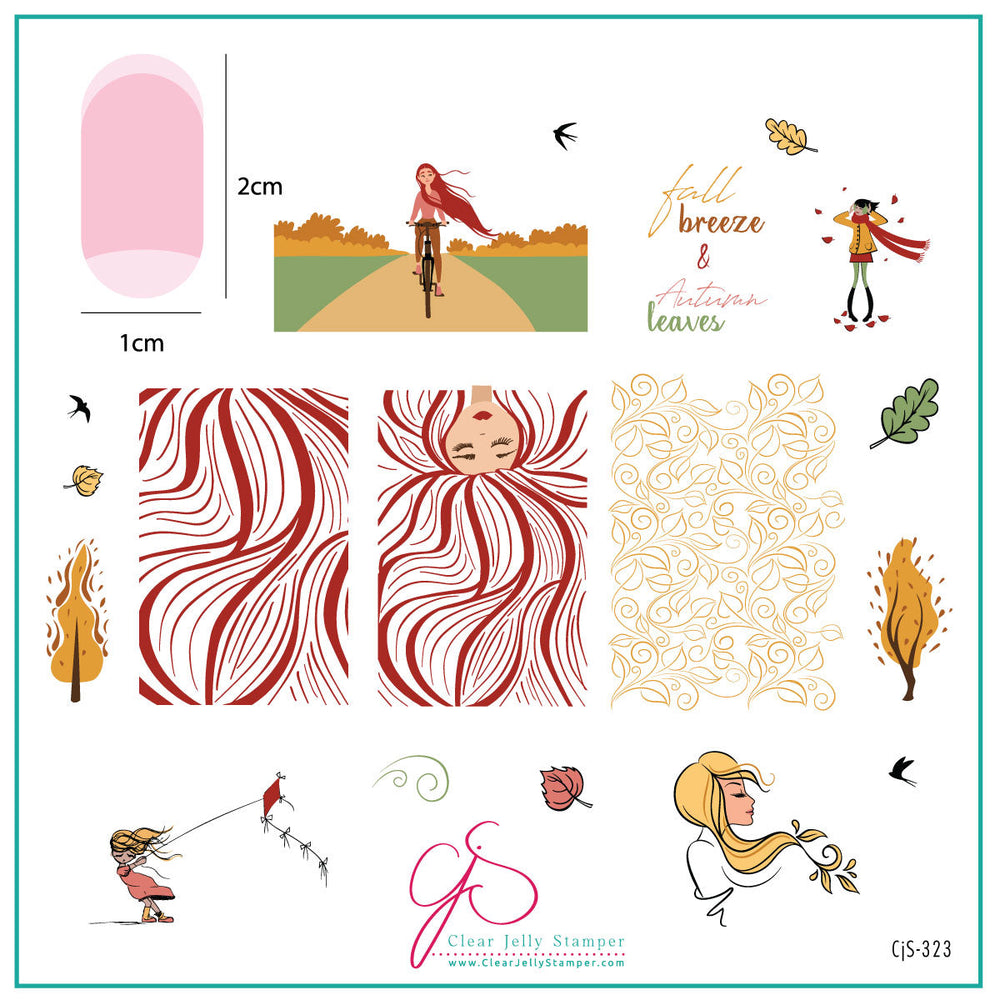 CJS-323 - Fall Breeze | Clear Jelly Stamping Plate