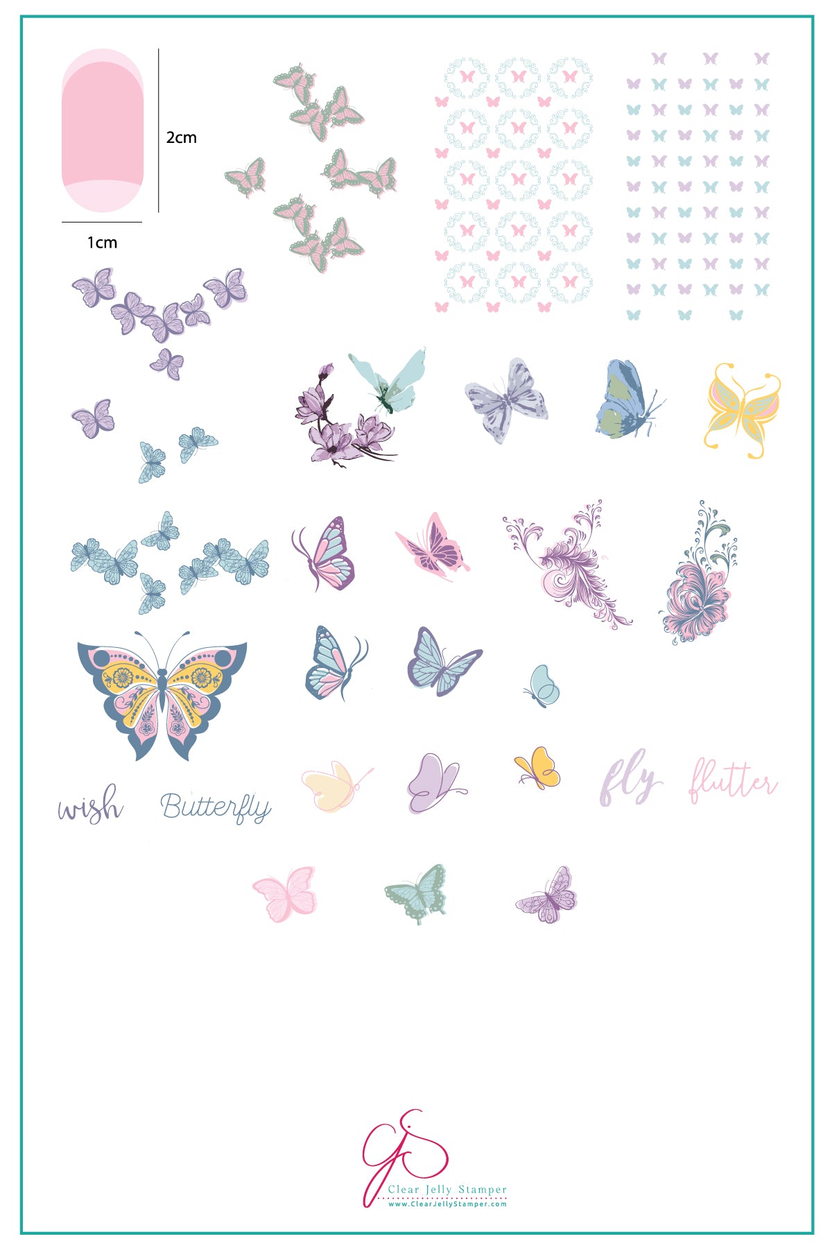 
                  
                    CJS-080 Butterfly Wishes | Clear Jelly Stamping Plate
                  
                