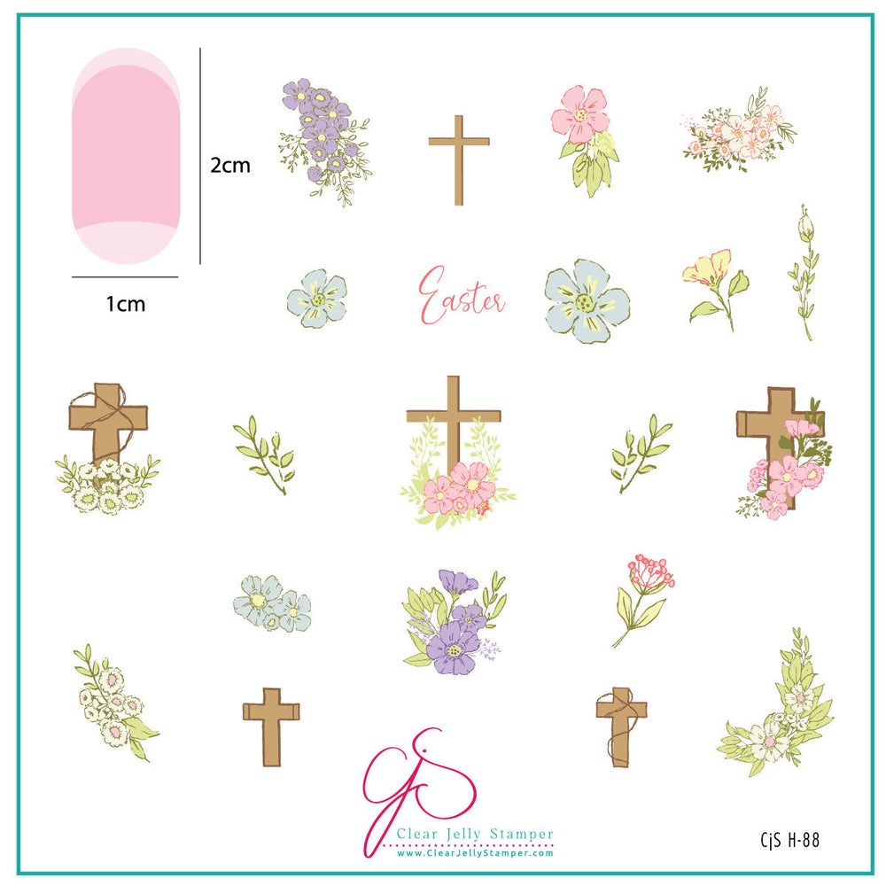 CjSH-88 -Easter Floral |  Clear Jelly Stamping Plate
