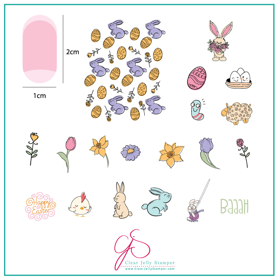 CJSH-52  Cartoony Easter | Clear Jelly Stamping Plate