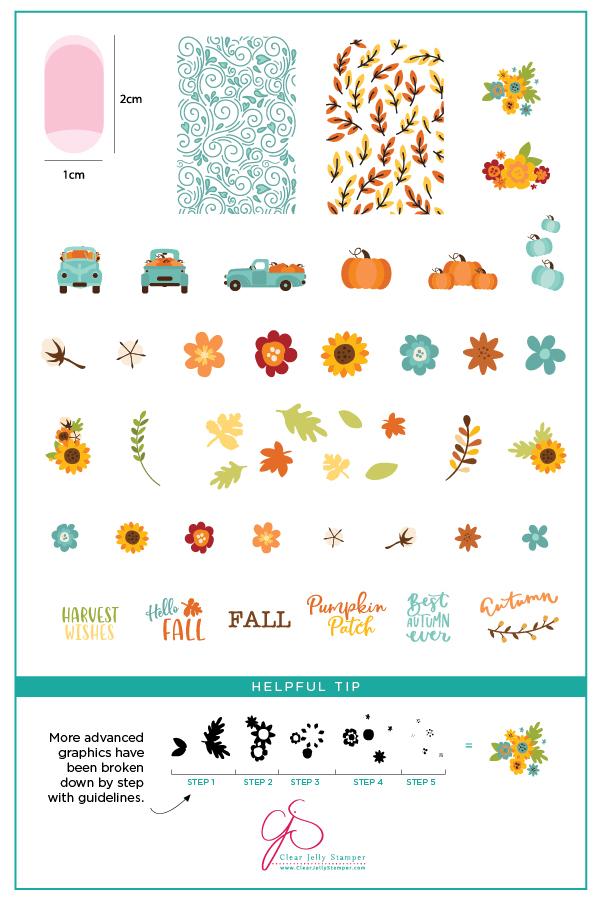 CJSLC-057 Talia's Pumpkin Patch | Clear Jelly Stamping Plate