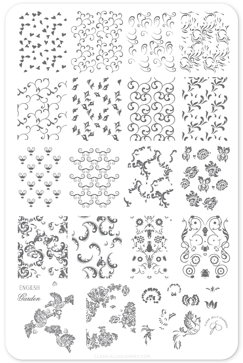 
                  
                    CjS-173 English Garden Swirls |  Clear Jelly Stamping Plate
                  
                