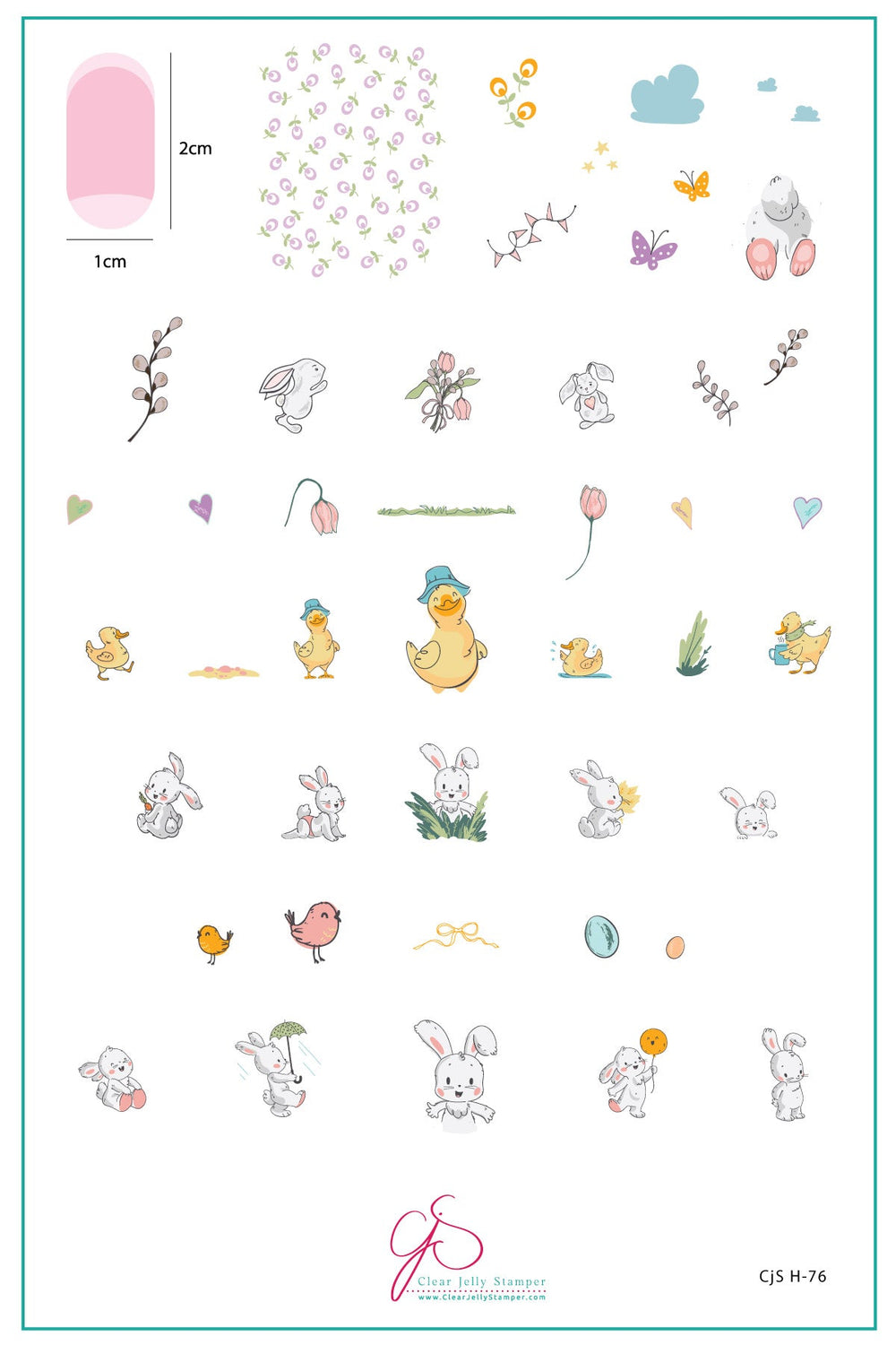 CJSH-76 Fuzzy Easter |  Clear Jelly Stamping Plate