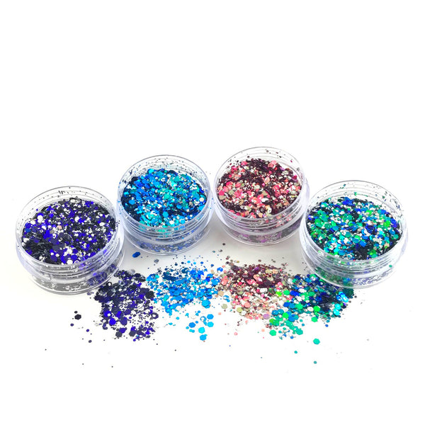 Shiny Baby Blue Chunky Glitter Sequins For Nail Art Decoration Mixed Size  Hexagon Flakes Manicure DIY Polish Summer Nails Charms