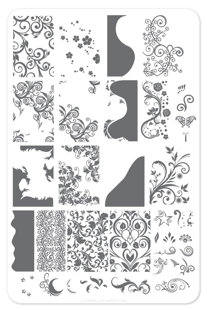 
                  
                    CJS-048 Sweet Swirls | Clear Jelly Stamping Plate
                  
                