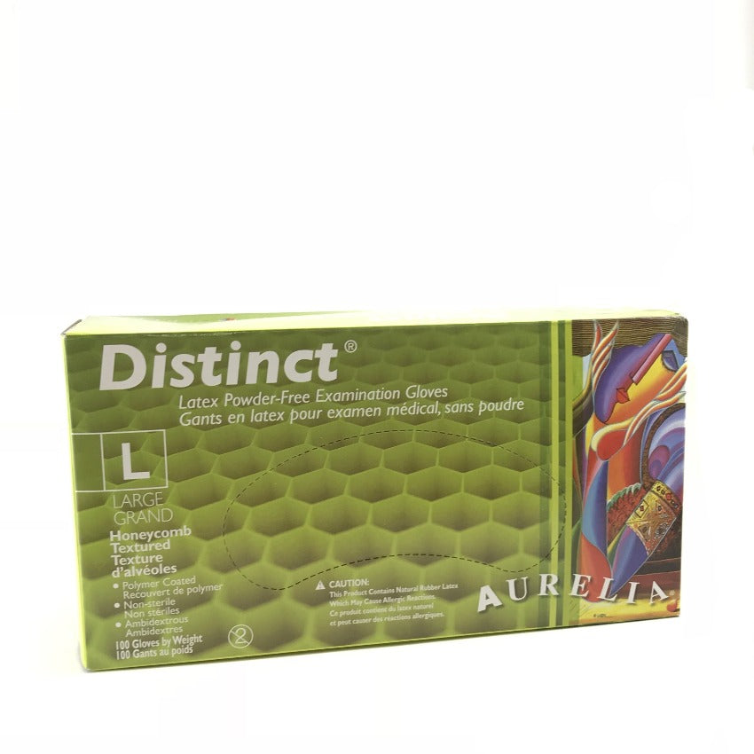 Aurelia Distinct Latex Gloves - Box of 100 Available in Small, Med, Large.