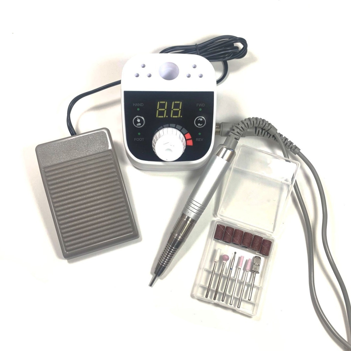 Portable Brushless E-File with Foot Pedal – Nail Techniques