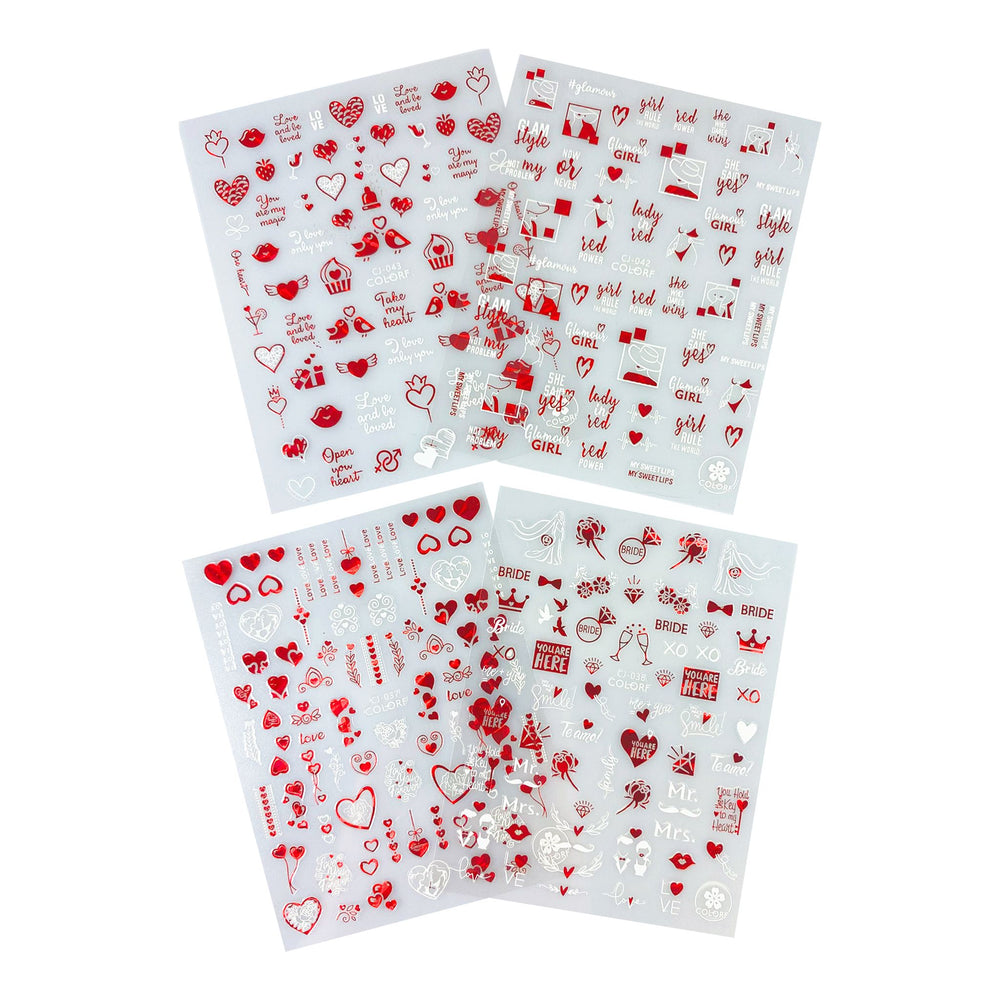 
                  
                    L❤VE! (Red & White)  4 Designs ~ Self Adhesive Decals | Lula Beauty
                  
                