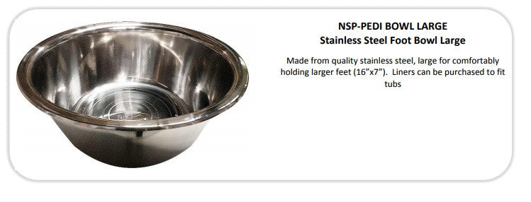 
                  
                    NASP Stainless Steel Foot Bowl Large and Liners
                  
                
